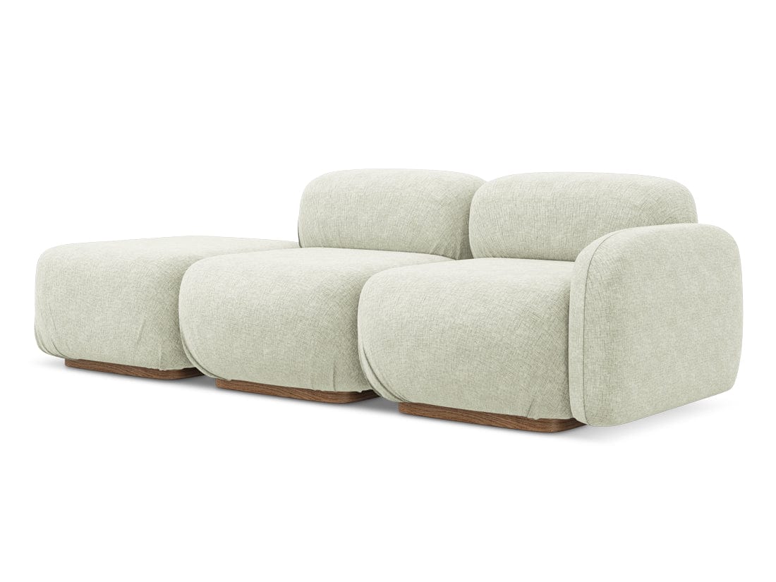 Makamii Canapea Modulara, 3 locuri, Taburet Inclus, Tapitata cu Stofa, Ailani 3SOR-21, l258xA95xH73 cm