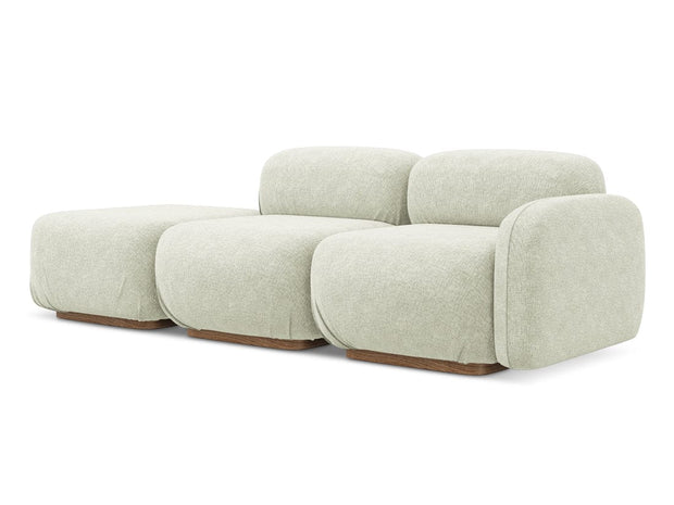 Makamii Canapea Modulara, 3 locuri, Taburet Inclus, Tapitata cu Stofa, Ailani 3SOR-21, l258xA95xH73 cm