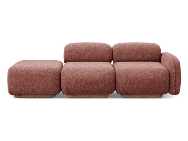 Makamii Canapea Modulara, 3 locuri, Taburet Inclus, Tapitata cu Stofa, Ailani 3SOR-21, l258xA95xH73 cm