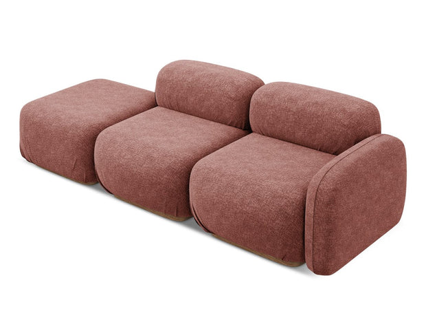Makamii Canapea Modulara, 3 locuri, Taburet Inclus, Tapitata cu Stofa, Ailani 3SOR-21, l258xA95xH73 cm