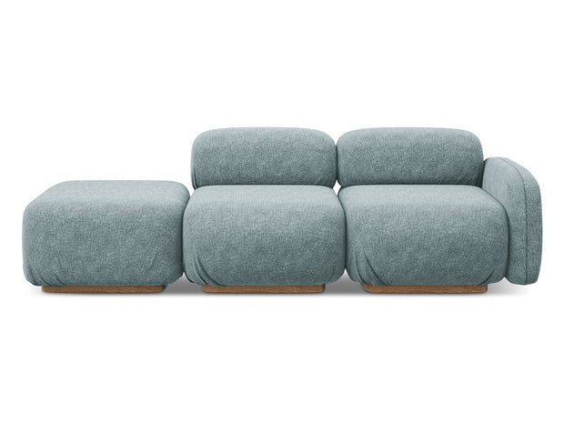 Makamii Canapea Modulara, 3 locuri, Taburet Inclus, Tapitata cu Stofa, Ailani 3SOR-21, l258xA95xH73 cm