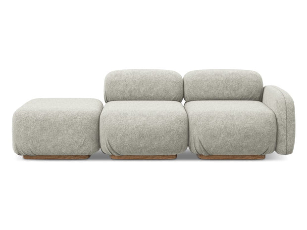 Makamii Canapea Modulara, 3 locuri, Taburet Inclus, Tapitata cu Stofa, Ailani 3SOR-21, l258xA95xH73 cm