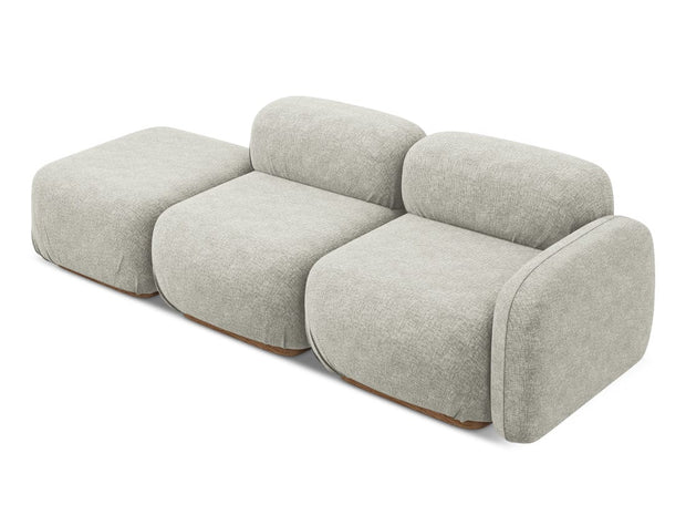 Makamii Canapea Modulara, 3 locuri, Taburet Inclus, Tapitata cu Stofa, Ailani 3SOR-21, l258xA95xH73 cm