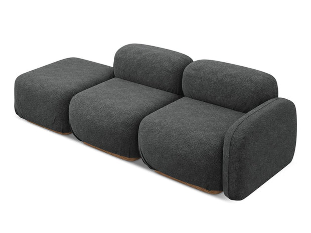 Makamii Canapea Modulara, 3 locuri, Taburet Inclus, Tapitata cu Stofa, Ailani 3SOR-21, l258xA95xH73 cm