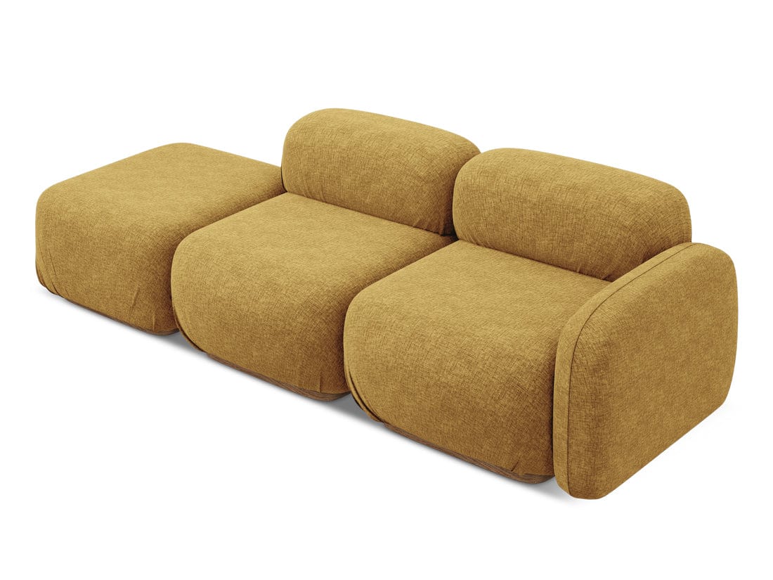 Makamii Canapea Modulara, 3 locuri, Taburet Inclus, Tapitata cu Stofa, Ailani 3SOR-21, l258xA95xH73 cm