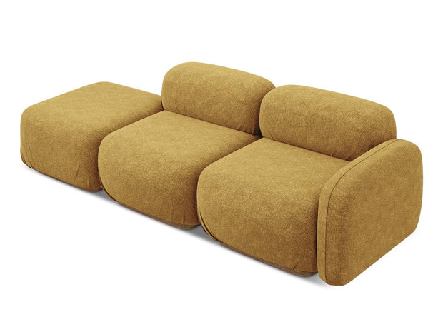Makamii Canapea Modulara, 3 locuri, Taburet Inclus, Tapitata cu Stofa, Ailani 3SOR-21, l258xA95xH73 cm