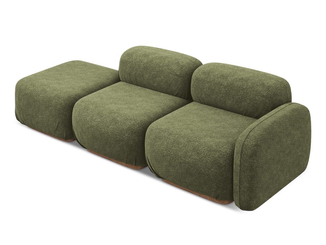 Makamii Canapea Modulara, 3 locuri, Taburet Inclus, Tapitata cu Stofa, Ailani 3SOR-21, l258xA95xH73 cm