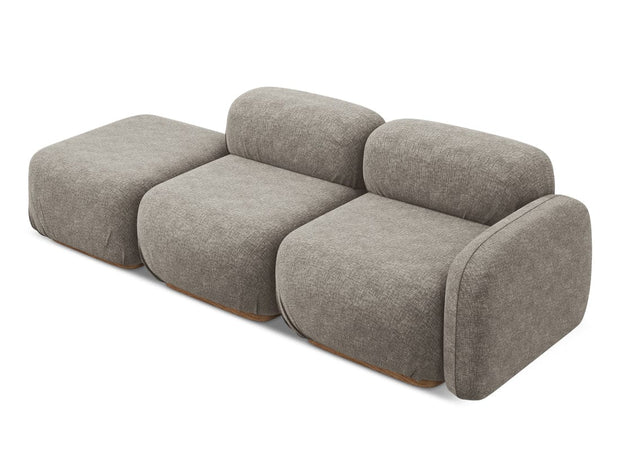 Makamii Canapea Modulara, 3 locuri, Taburet Inclus, Tapitata cu Stofa, Ailani 3SOR-21, l258xA95xH73 cm