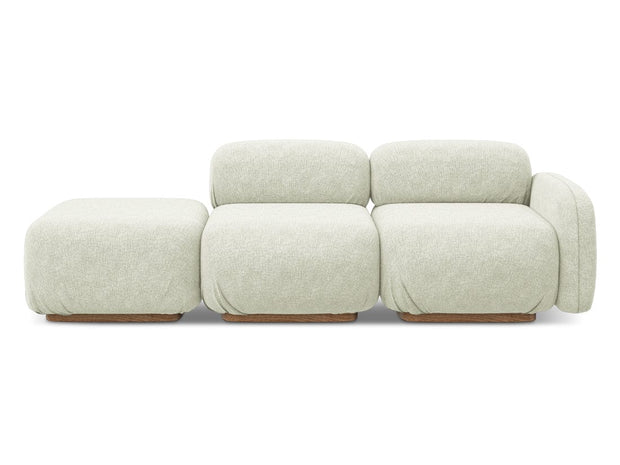 Makamii Canapea Modulara, 3 locuri, Taburet Inclus, Tapitata cu Stofa, Ailani 3SOR-21, l258xA95xH73 cm
