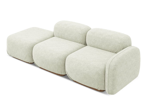 Makamii Canapea Modulara, 3 locuri, Taburet Inclus, Tapitata cu Stofa, Ailani 3SOR-21, l258xA95xH73 cm