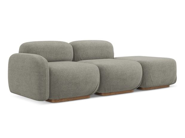 Makamii Canapea Modulara, 3 locuri, Taburet Inclus, Tapitata cu Stofa, Ailani 3SOR-7, l258xA95xH73 cm