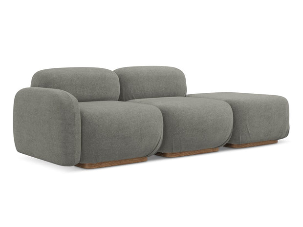 Makamii Canapea Modulara, 3 locuri, Taburet Inclus, Tapitata cu Stofa, Ailani 3SOR-7, l258xA95xH73 cm