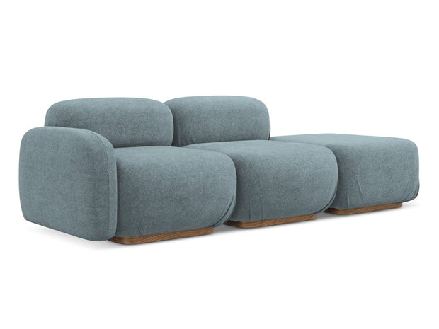 Makamii Canapea Modulara, 3 locuri, Taburet Inclus, Tapitata cu Stofa, Ailani 3SOR-7, l258xA95xH73 cm