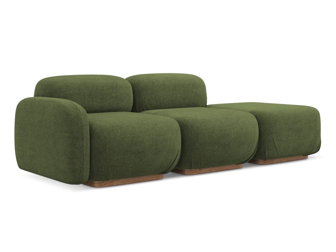 Makamii Canapea Modulara, 3 locuri, Taburet Inclus, Tapitata cu Stofa, Ailani 3SOR-7, l258xA95xH73 cm