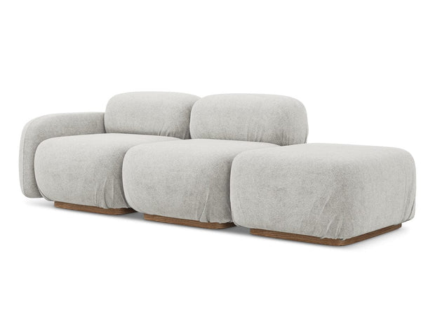 Makamii Canapea Modulara, 3 locuri, Taburet Inclus, Tapitata cu Stofa, Ailani 3SOR-7, l258xA95xH73 cm