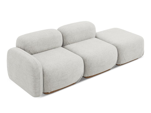 Makamii Canapea Modulara, 3 locuri, Taburet Inclus, Tapitata cu Stofa, Ailani 3SOR-7, l258xA95xH73 cm