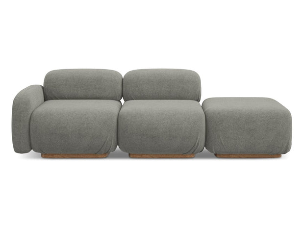 Makamii Canapea Modulara, 3 locuri, Taburet Inclus, Tapitata cu Stofa, Ailani 3SOR-7, l258xA95xH73 cm