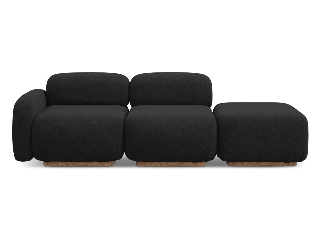 Makamii Canapea Modulara, 3 locuri, Taburet Inclus, Tapitata cu Stofa, Ailani 3SOR-7, l258xA95xH73 cm