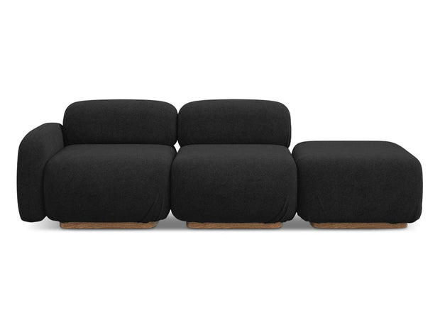 Makamii Canapea Modulara, 3 locuri, Taburet Inclus, Tapitata cu Stofa, Ailani 3SOR-7, l258xA95xH73 cm