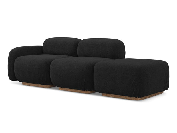 Makamii Canapea Modulara, 3 locuri, Taburet Inclus, Tapitata cu Stofa, Ailani 3SOR-7, l258xA95xH73 cm