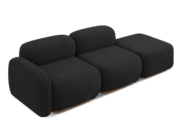 Makamii Canapea Modulara, 3 locuri, Taburet Inclus, Tapitata cu Stofa, Ailani 3SOR-7, l258xA95xH73 cm