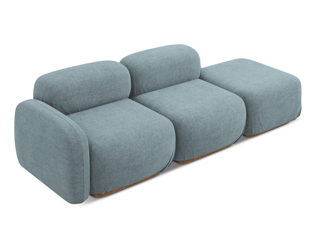 Makamii Canapea Modulara, 3 locuri, Taburet Inclus, Tapitata cu Stofa, Ailani 3SOR-7, l258xA95xH73 cm