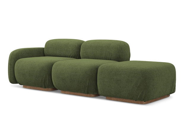 Makamii Canapea Modulara, 3 locuri, Taburet Inclus, Tapitata cu Stofa, Ailani 3SOR-7, l258xA95xH73 cm