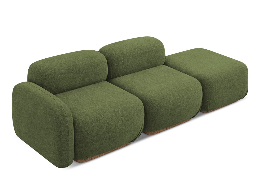 Makamii Canapea Modulara, 3 locuri, Taburet Inclus, Tapitata cu Stofa, Ailani 3SOR-7, l258xA95xH73 cm