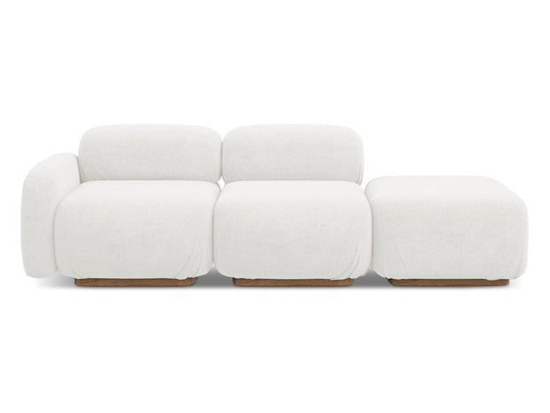 Makamii Canapea Modulara, 3 locuri, Taburet Inclus, Tapitata cu Stofa, Ailani 3SOR-7, l258xA95xH73 cm