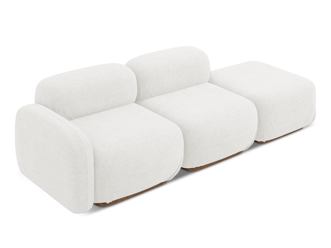 Makamii Canapea Modulara, 3 locuri, Taburet Inclus, Tapitata cu Stofa, Ailani 3SOR-7, l258xA95xH73 cm