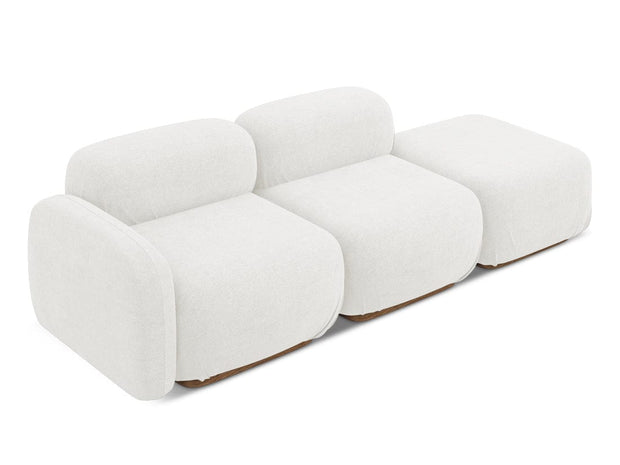 Makamii Canapea Modulara, 3 locuri, Taburet Inclus, Tapitata cu Stofa, Ailani 3SOR-7, l258xA95xH73 cm