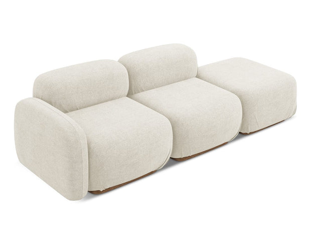 Makamii Canapea Modulara, 3 locuri, Taburet Inclus, Tapitata cu Stofa, Ailani 3SOR-7, l258xA95xH73 cm