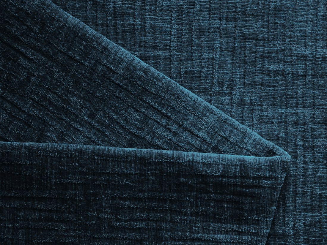 Makamii Canapea Modulara, 3 locuri, Taburet Inclus, Tapitata cu Stofa, Ailani 3SOR-C12 Albastru Royal / Natural, l258xA95xH73 cm