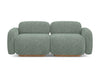 Makamii Canapea Modulara, 3 locuri, Tapitata cu Stofa, Ailani 3S-C10 Verde Deschis / Natural, l190xA95xH73 cm