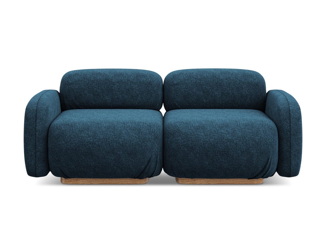 Makamii Canapea Modulara, 3 locuri, Tapitata cu Stofa, Ailani C12 Albastru Royal / Natural, l190xA95xH73 cm