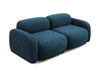 Makamii Canapea Modulara, 3 locuri, Tapitata cu Stofa, Ailani C12 Albastru Royal / Natural, l190xA95xH73 cm