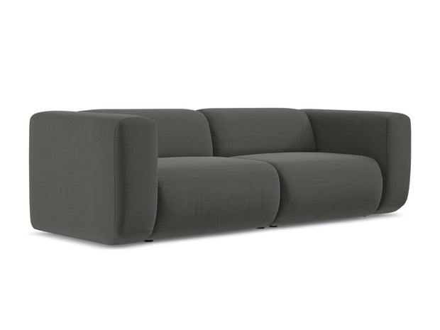 Makamii Canapea Modulara, 3 locuri, Tapitata cu Stofa, Ekahi Velvet 3S-C2 Gri Inchis / Negru, l228xA89xH70 cm