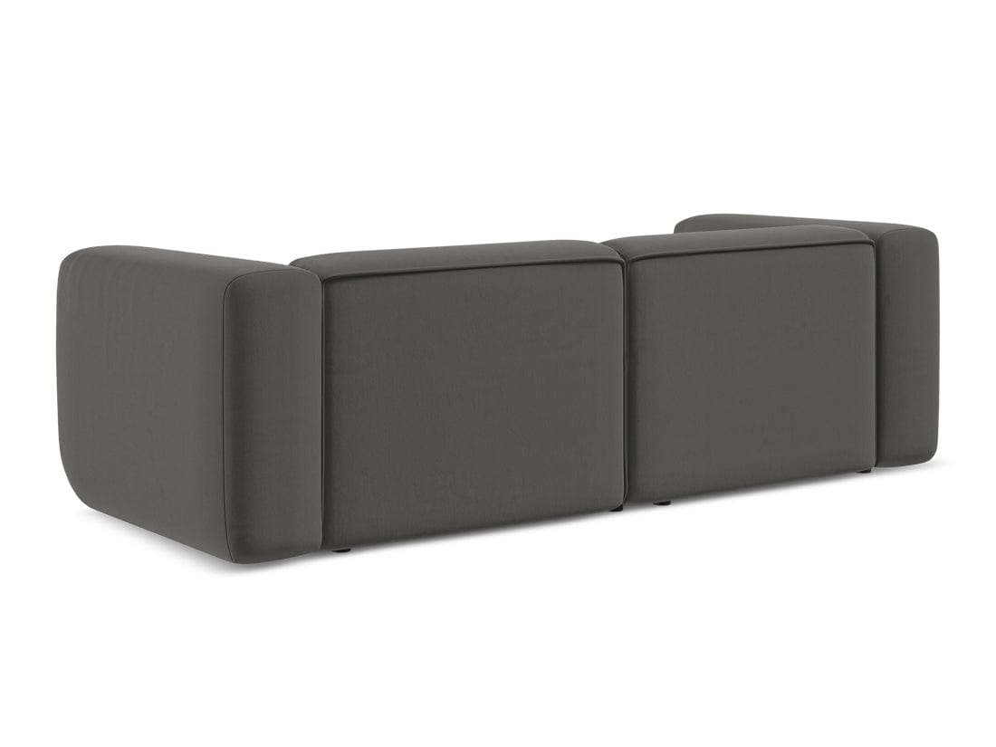 Makamii Canapea Modulara, 3 locuri, Tapitata cu Stofa, Ekahi Velvet 3S-C2 Gri Inchis / Negru, l228xA89xH70 cm