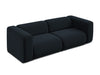 Makamii Canapea Modulara, 3 locuri, Tapitata cu Stofa, Ekahi Velvet 3S-C29 Albastru Royal / Negru, l228xA89xH70 cm
