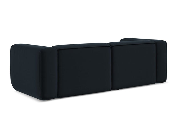 Makamii Canapea Modulara, 3 locuri, Tapitata cu Stofa, Ekahi Velvet 3S-C29 Albastru Royal / Negru, l228xA89xH70 cm