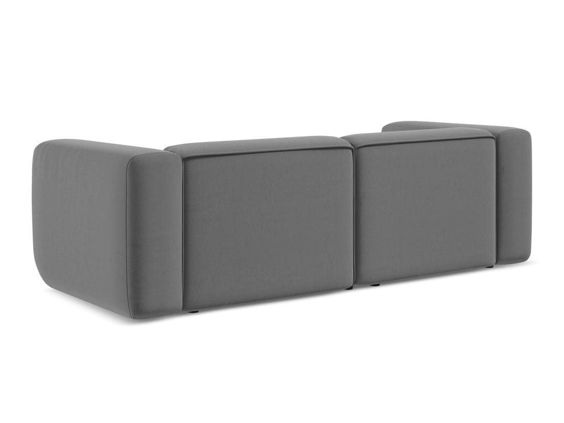 Makamii Canapea Modulara, 3 locuri, Tapitata cu Stofa, Ekahi Velvet 3S-C4 Gri / Negru, l228xA89xH70 cm