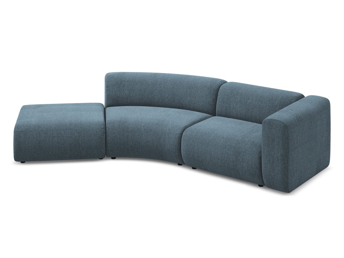 Makamii Canapea Modulara, 4 locuri, Taburet Inclus, Tapitata cu Stofa, Ekahi 4SOL-2, l335xA166xH70 cm