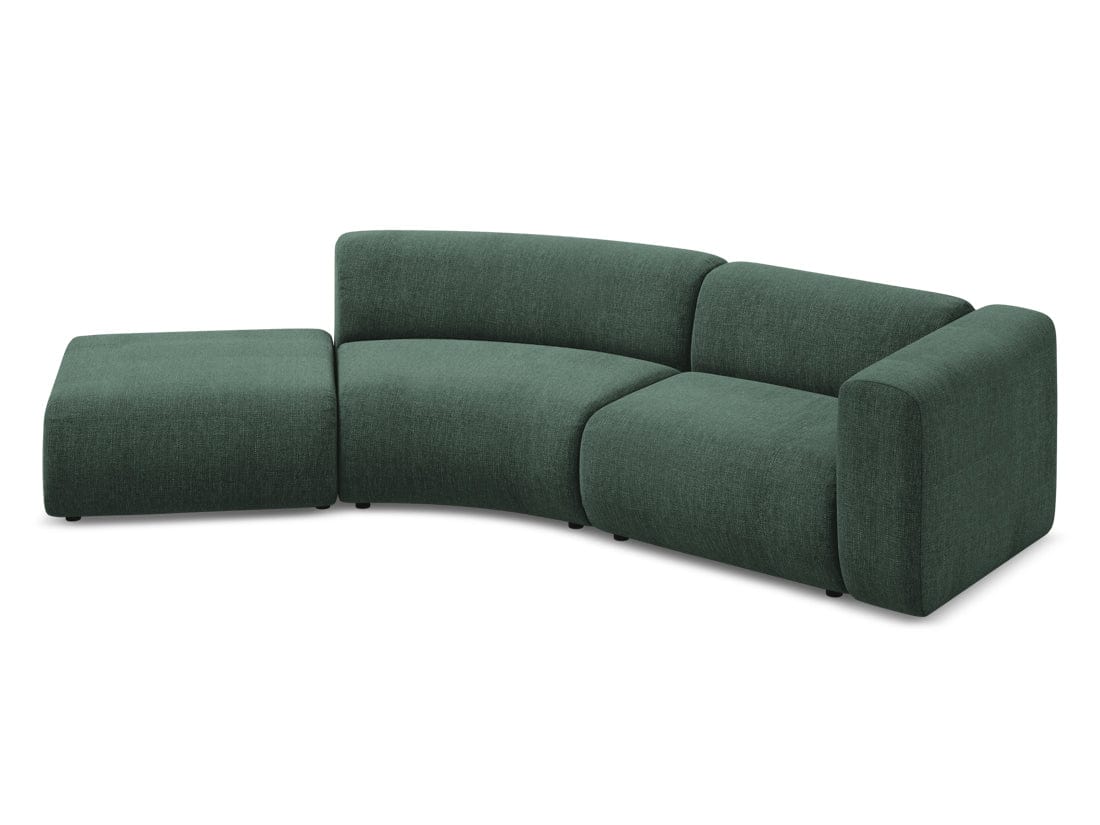 Makamii Canapea Modulara, 4 locuri, Taburet Inclus, Tapitata cu Stofa, Ekahi 4SOL-2, l335xA166xH70 cm