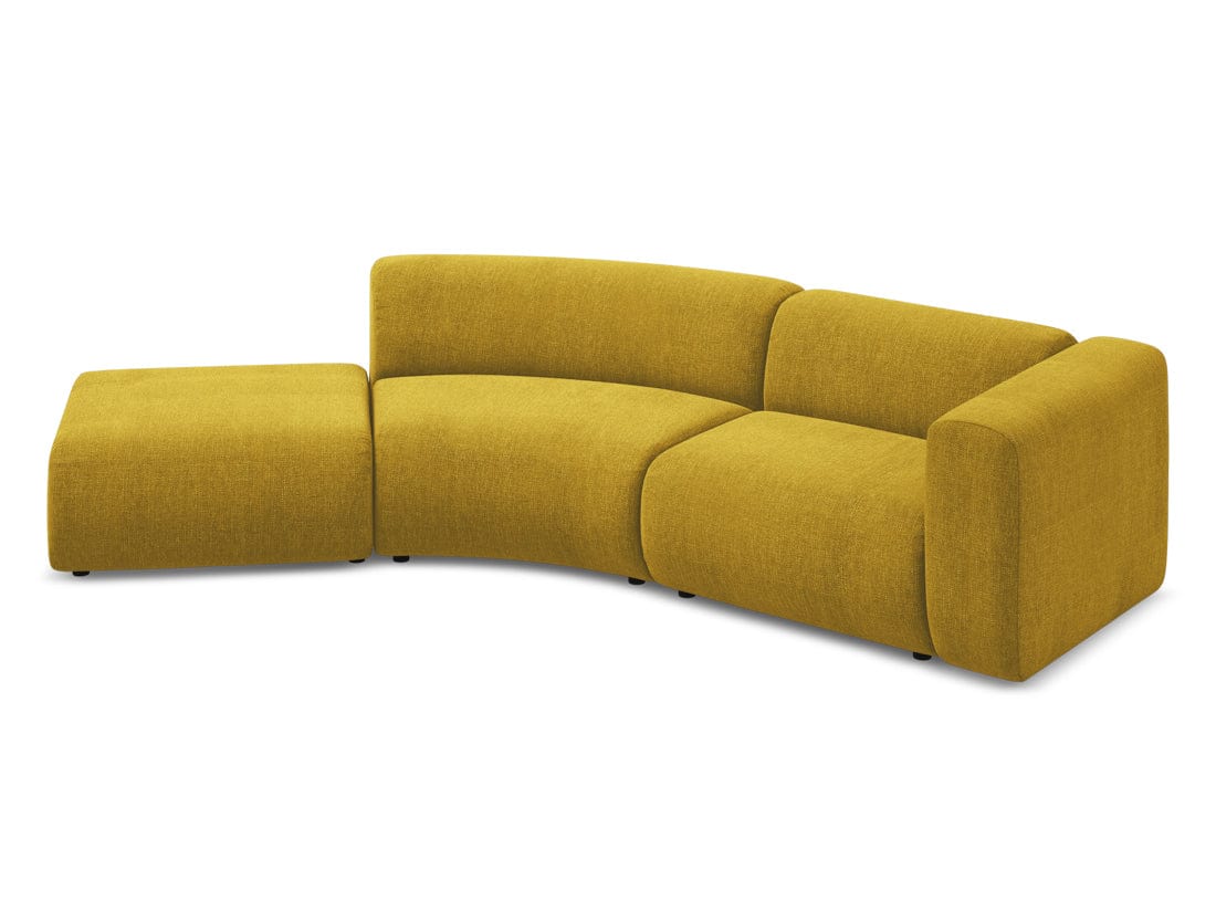 Makamii Canapea Modulara, 4 locuri, Taburet Inclus, Tapitata cu Stofa, Ekahi 4SOL-2, l335xA166xH70 cm