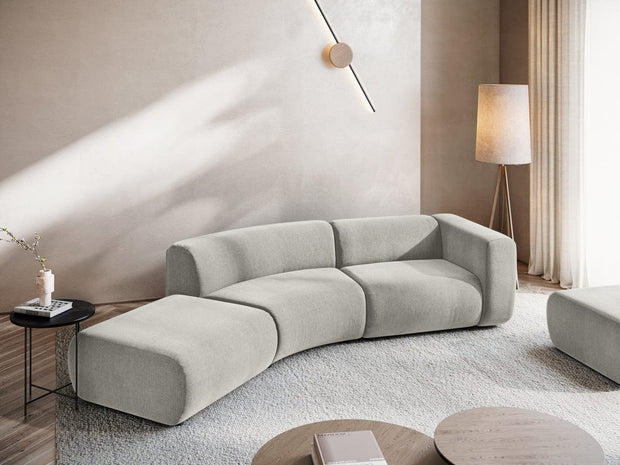 Makamii Canapea Modulara, 4 locuri, Taburet Inclus, Tapitata cu Stofa, Ekahi 4SOL-2, l335xA166xH70 cm