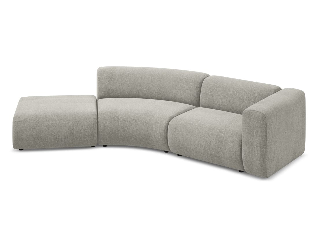 Makamii Canapea Modulara, 4 locuri, Taburet Inclus, Tapitata cu Stofa, Ekahi 4SOL-2, l335xA166xH70 cm