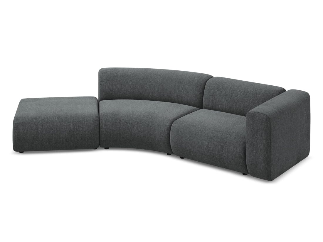 Makamii Canapea Modulara, 4 locuri, Taburet Inclus, Tapitata cu Stofa, Ekahi 4SOL-2, l335xA166xH70 cm