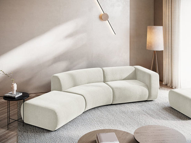 Makamii Canapea Modulara, 4 locuri, Taburet Inclus, Tapitata cu Stofa, Ekahi 4SOL-2, l335xA166xH70 cm