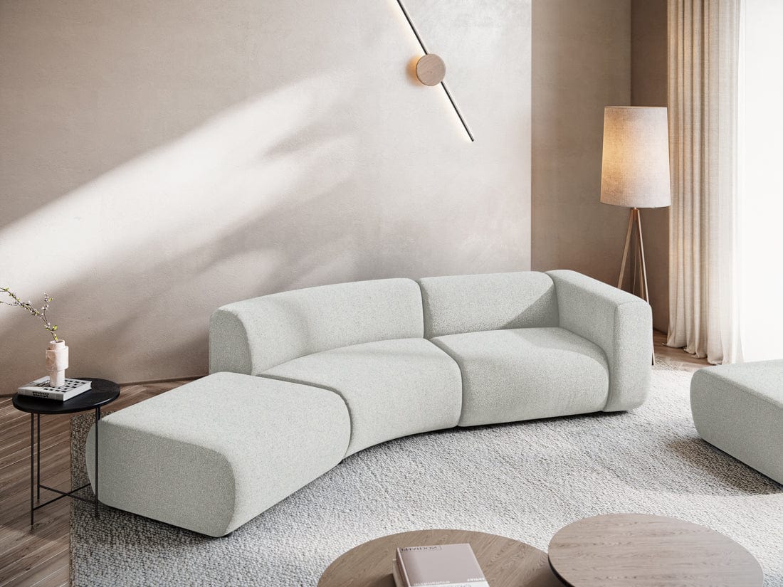 Makamii Canapea Modulara, 4 locuri, Taburet Inclus, Tapitata cu Stofa, Ekahi 4SOL-20, l335xA166xH70 cm