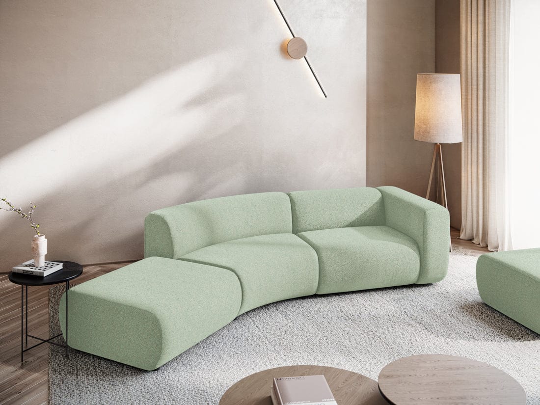 Makamii Canapea Modulara, 4 locuri, Taburet Inclus, Tapitata cu Stofa, Ekahi 4SOL-20, l335xA166xH70 cm